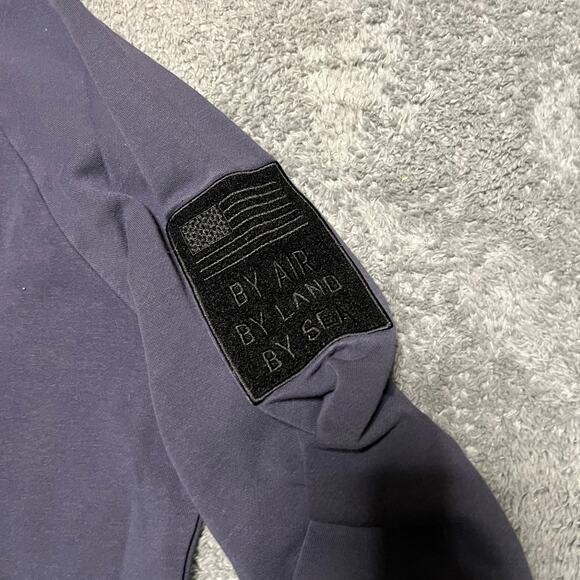 Under Armour Project Rock Hoodie Mens Medium Veterans Day Blue Sweatshirt - Picture 2 of 8